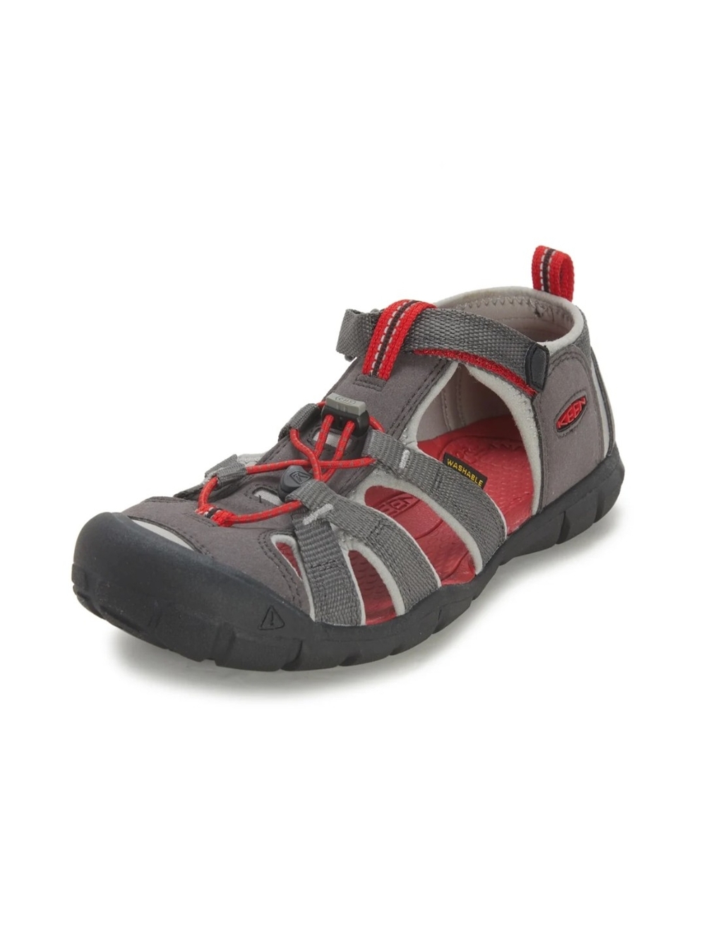 KEEN Big Kids Seacamp II CNX Grey & Red Closed-Toe Sandal